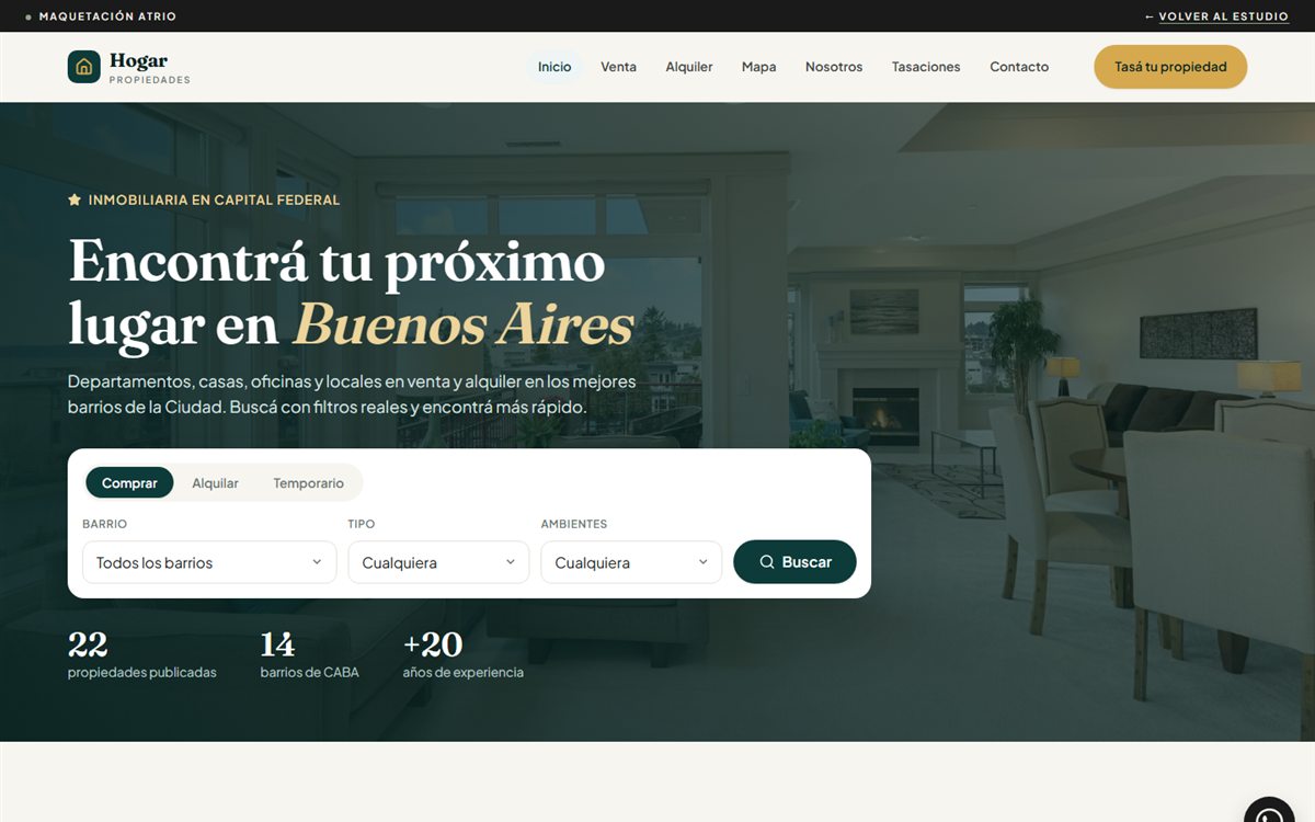 Vista previa del sitio: inmobiliaria en Capital Federal