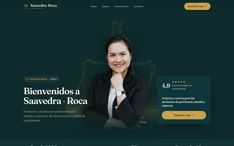 Vista previa del sitio: estudio jurídico boutique